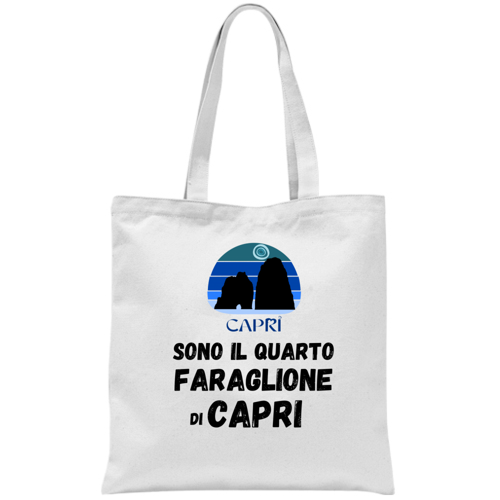 Bag I AM THE FOURTH FARAGLIONE OF CAPRI BLACK WRITING