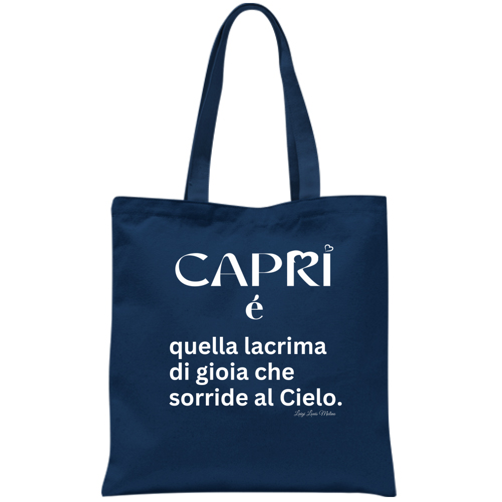 Capri bag is that tear of joy written in white