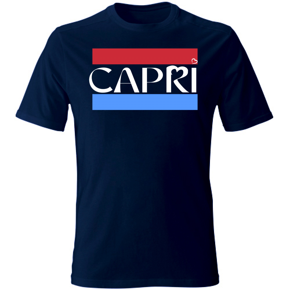 T-Shirt Unisex CAPRI FASCIA ROSSO BLUE BIANCO
