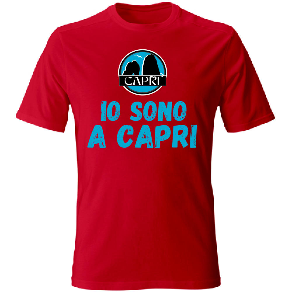 T-Shirt Unisex IO SONO A CAPRI SCRITTA AZZURRA