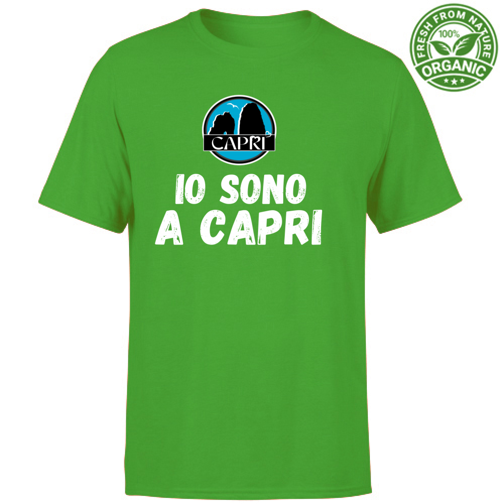 T-Shirt Unisex Organic IO SONO A CAPRI SCRITTA BIANCA