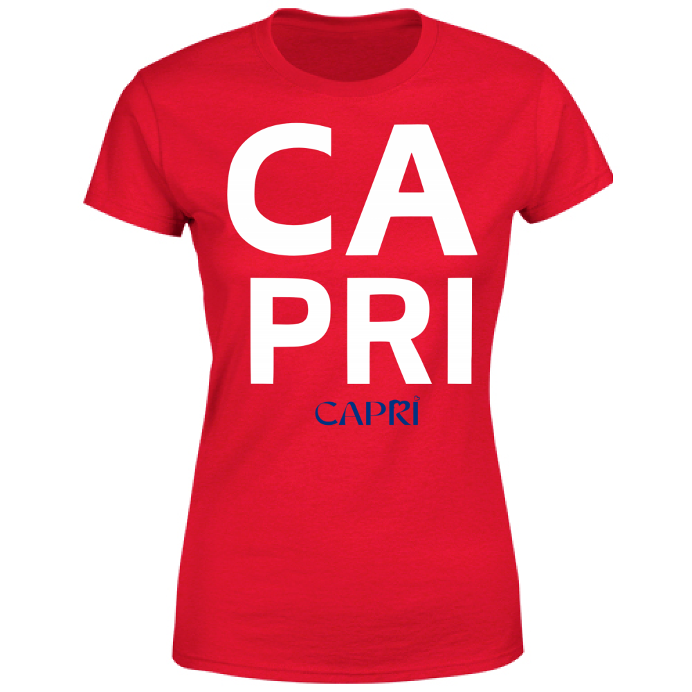 T-Shirt Donna CAPRI DESIGN SCRITTA BIANCA
