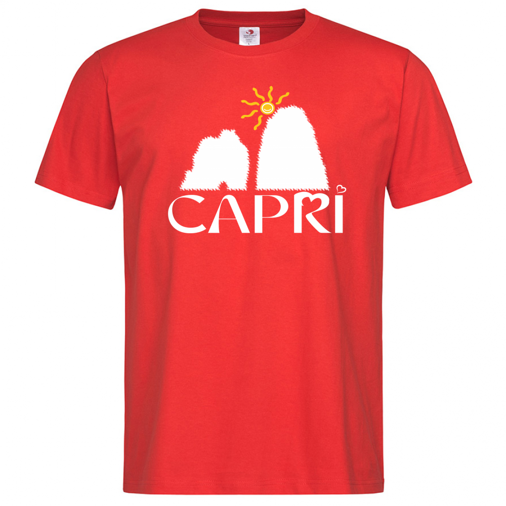 T-Shirt Men Premium CAPRI HAPPY FARAGLIONI WHITE
