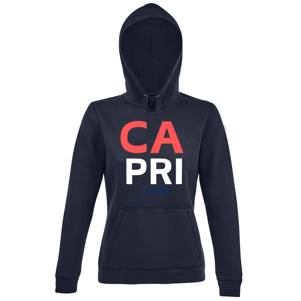 Hoodie Premium Women CAPRI DESIGN SCRITTA ROSSA