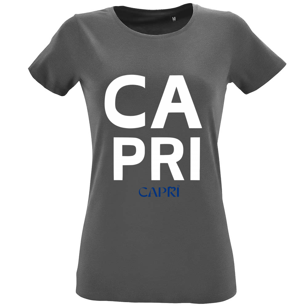 T-Shirt Women Fit CAPRI DESIGN SCRITTA BIANCA