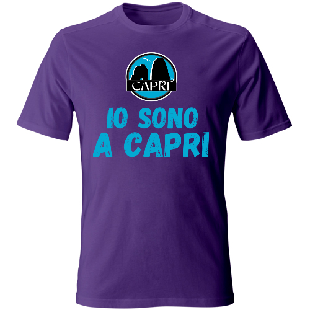 T-Shirt Bambino IO SONO A CAPRI SCRITTA AZZURRA