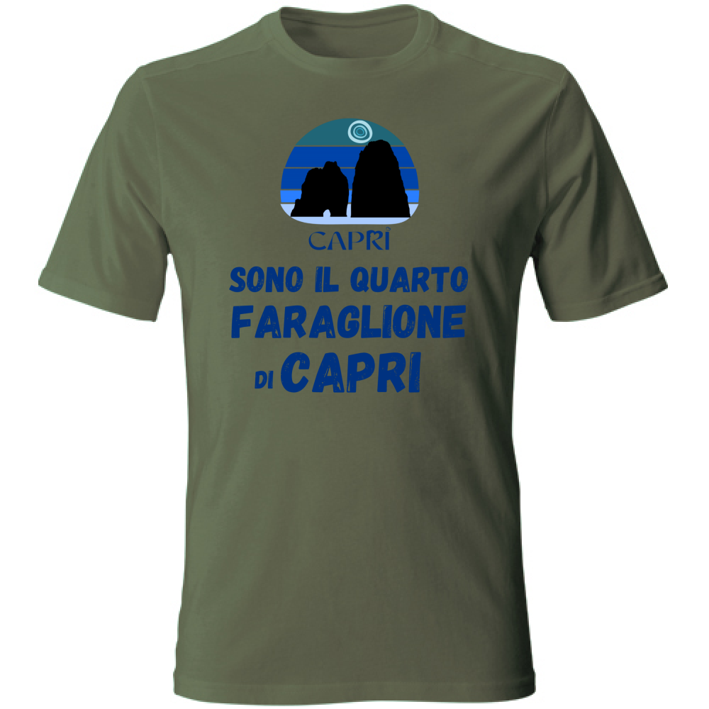 T-Shirt Unisex SONO IL QUARTO FARAGLIONE DI CAPRI SCRITTA BLUE