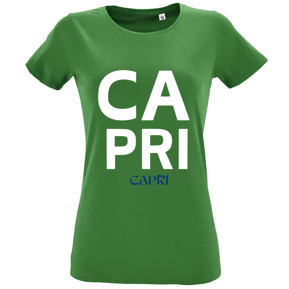 T-Shirt Women Fit CAPRI DESIGN SCRITTA BIANCA