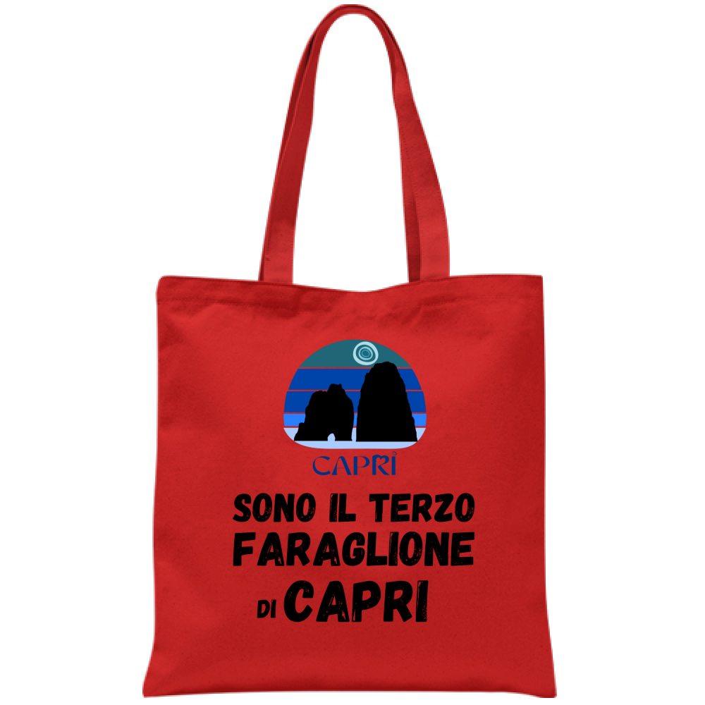 Bag I AM THE THIRD FARAGLIONE OF CAPRI BLACK WRITING