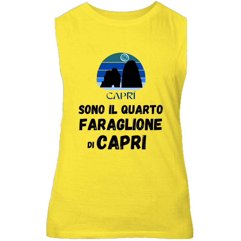 Canotta Unisex SONO IL QUARTO FARAGLIONE DI CAPRI SCRITTA NERA