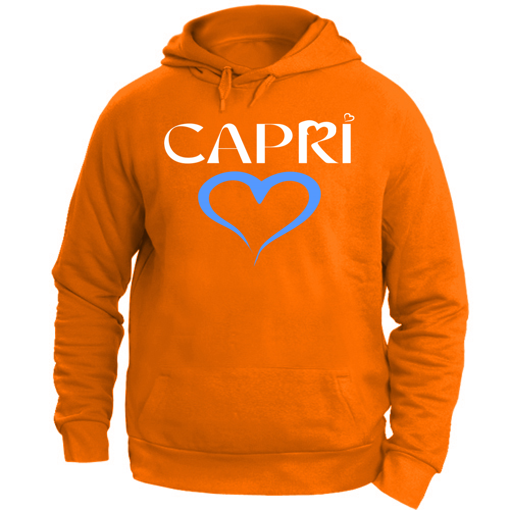 Felpa Unisex con Cappuccio CAPRI CUORE AZZURRO