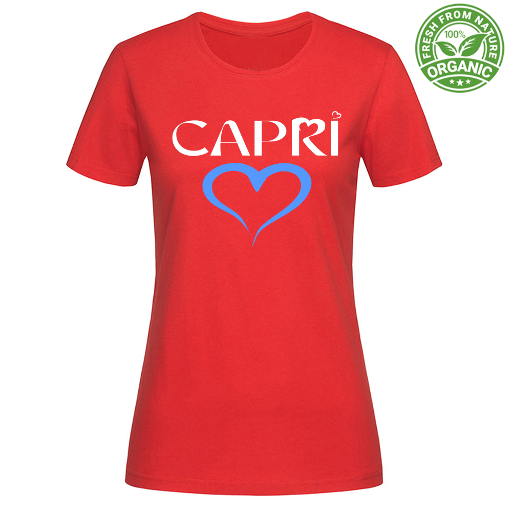 T-Shirt Woman Organic CAPRI CUORE AZZURRO