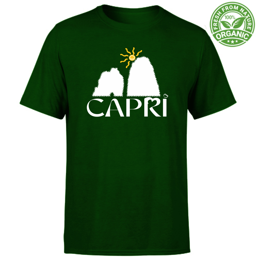 T-Shirt Unisex Organic CAPRI HAPPY FARAGLIONI WHITE