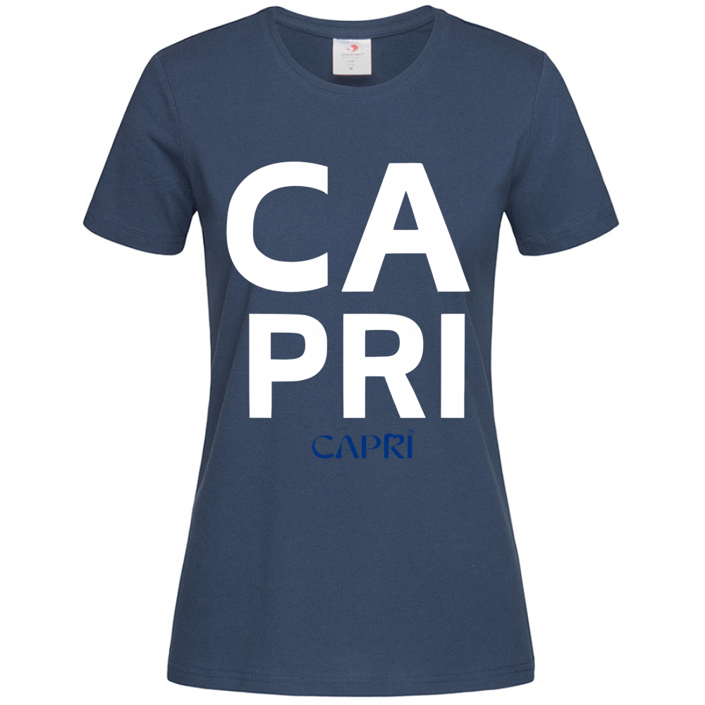 T-Shirt Women Premium CAPRI DESIGN SCRITTA BIANCA
