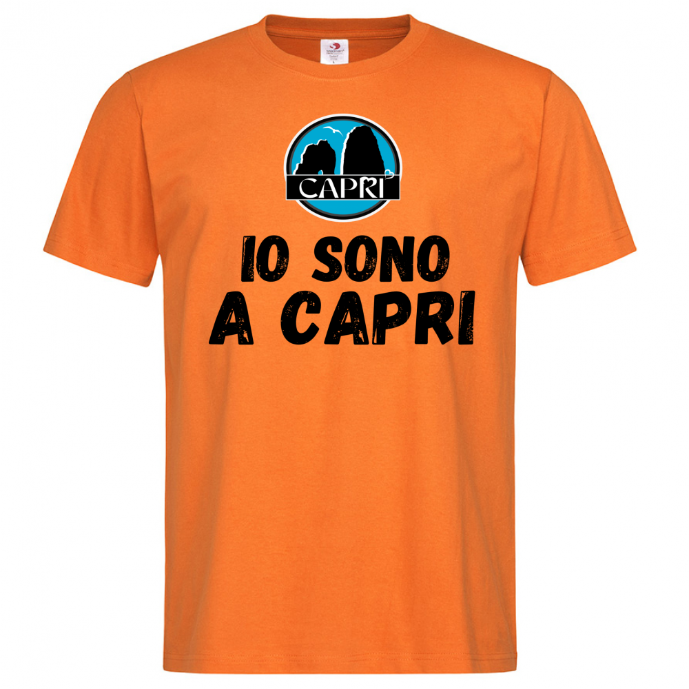 T-Shirt Men Premium IO SONO A CAPRI SCRITTA NERA