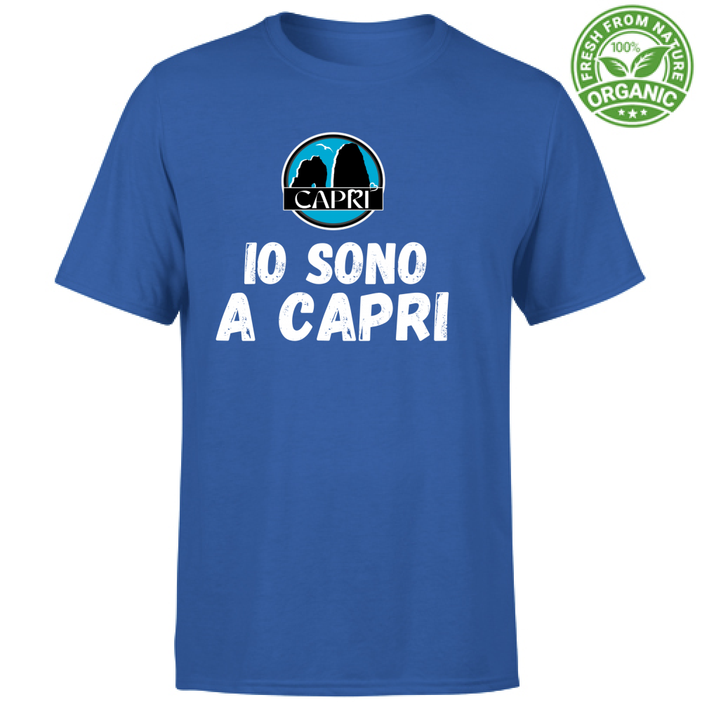 T-Shirt Unisex Organic IO SONO A CAPRI SCRITTA BIANCA