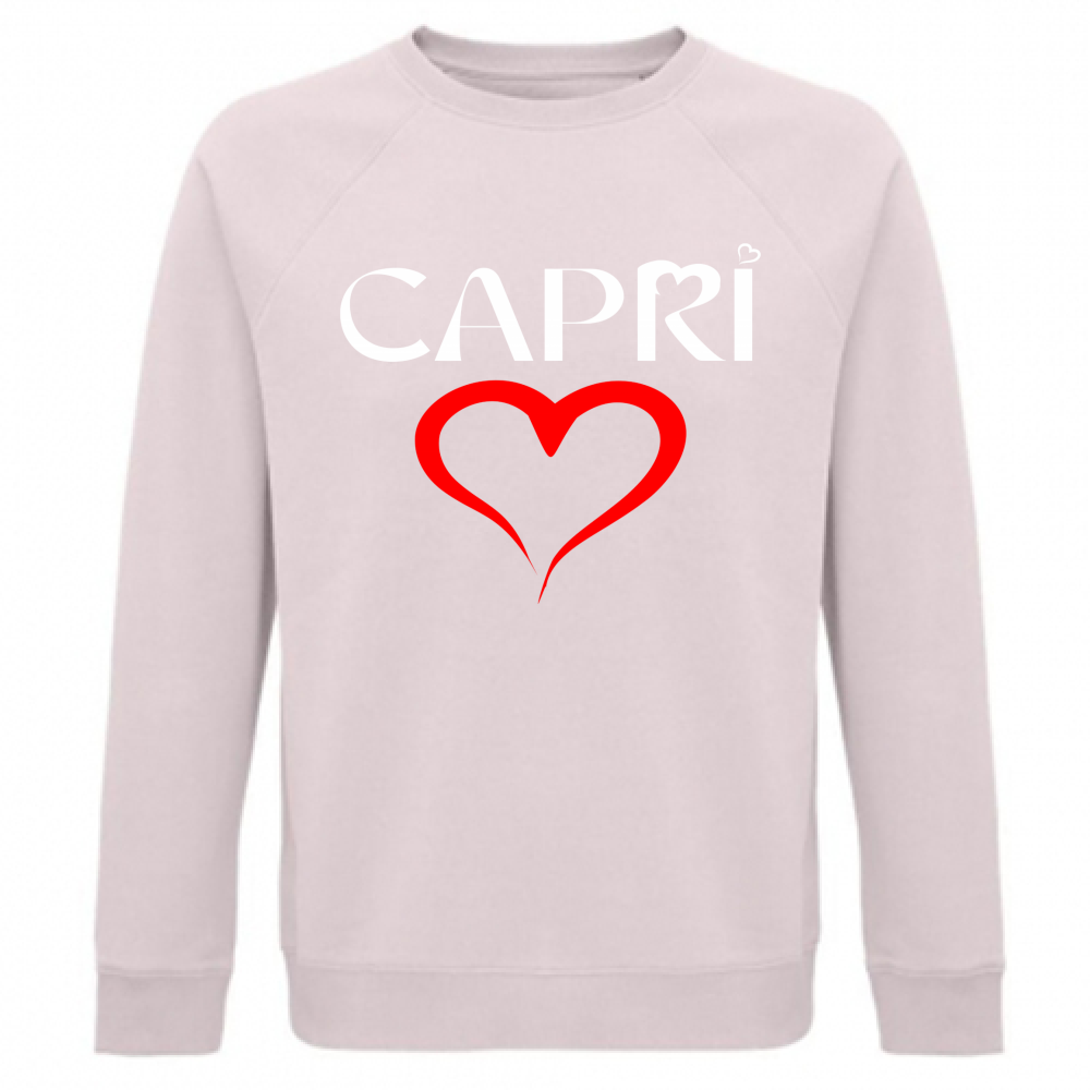 Unisex Organic Sweatshirt HEART CAPRI RED
