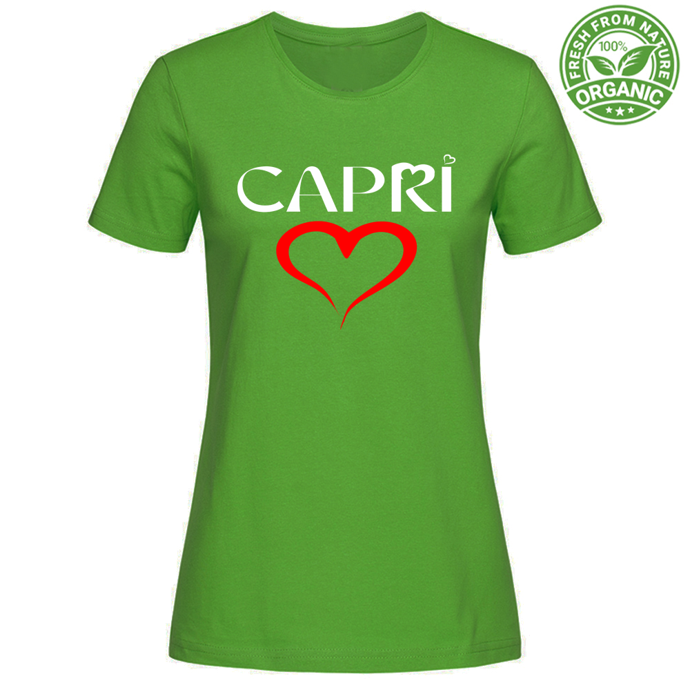 T-Shirt Woman Organic CUORE CAPRI ROSSO
