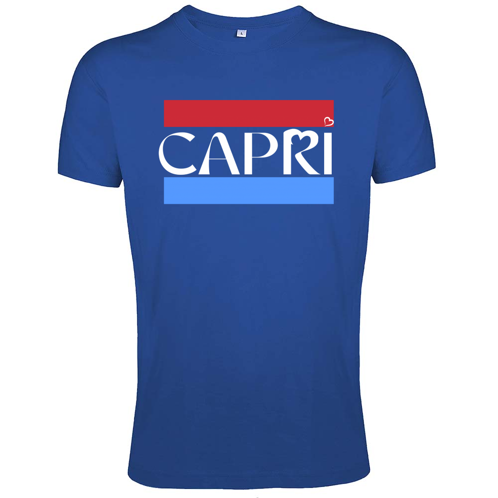 T-Shirt Men Fit CAPRI FASCIA ROSSO BLUE BIANCO