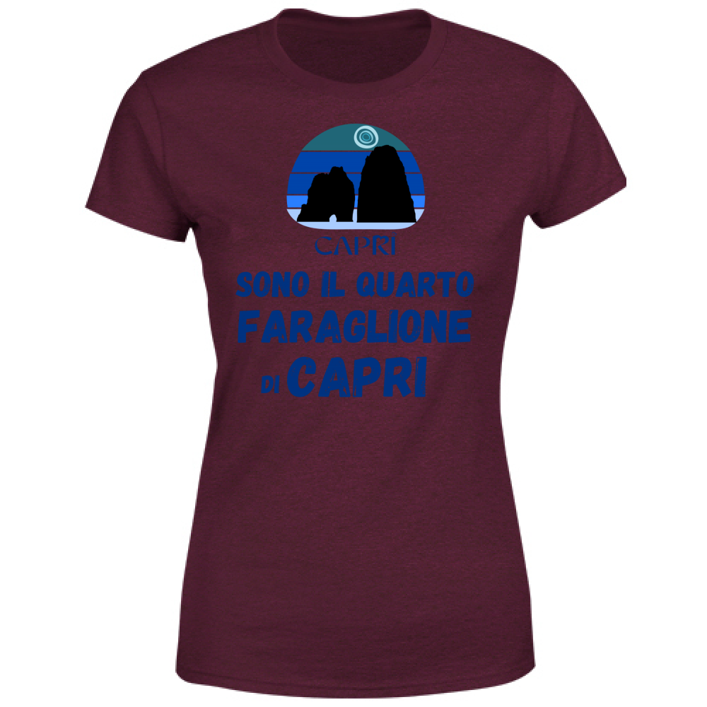 T-Shirt Donna SONO IL QUARTO FARAGLIONE DI CAPRI SCRITTA BLUE