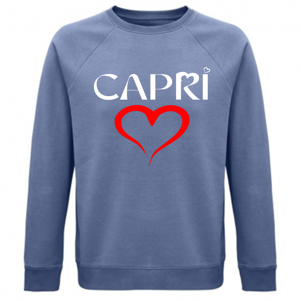Felpa Unisex Organica CUORE CAPRI ROSSO