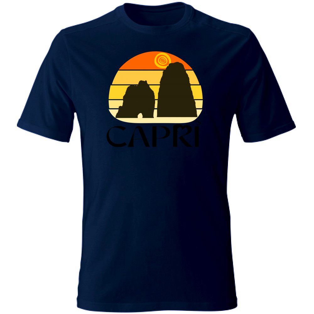 Unisex Large T-Shirt CAPRI SUNSET VINTAGE BLACK WRITING