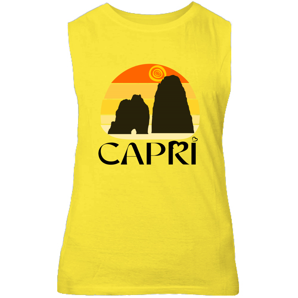 Canotta Unisex CAPRI TRAMONTO VINTAGE SCRITTA NERA