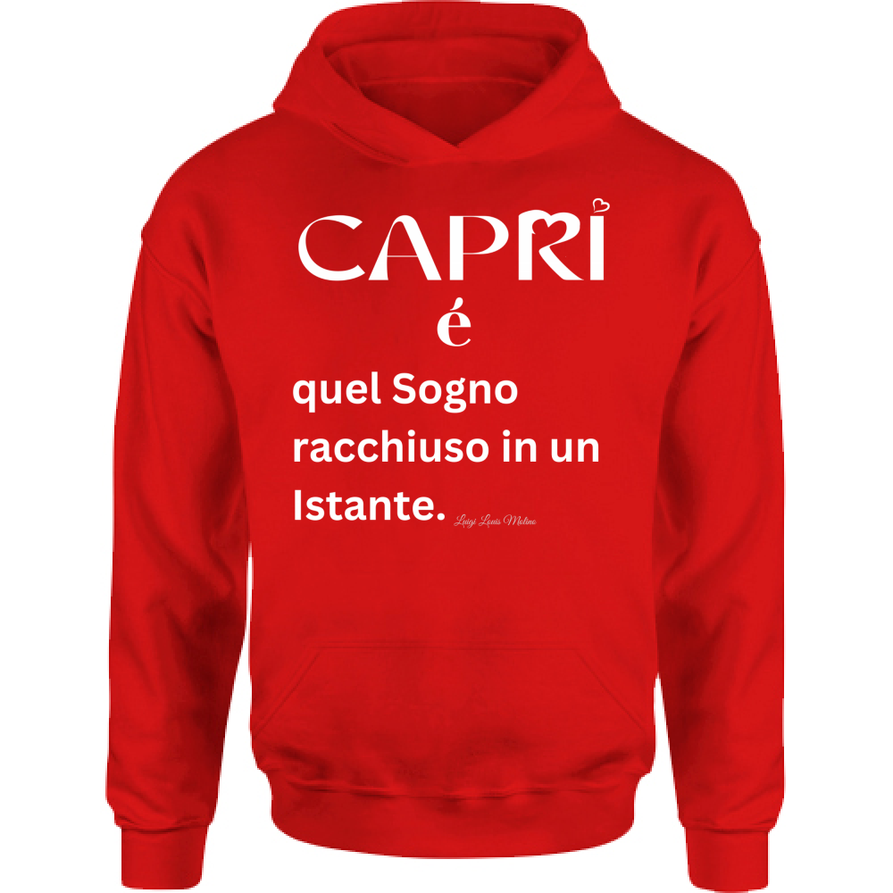 Felpa Bambino con Cappuccio Capri Sogno racchiuso in un istante scritta bianca