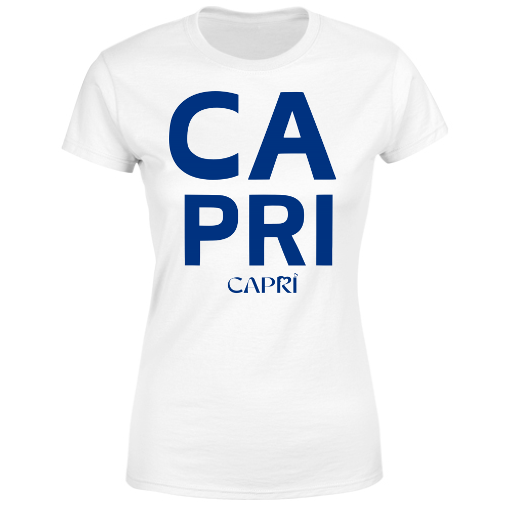 T-Shirt Donna CAPRI DESIGN SCRITTA BLUE