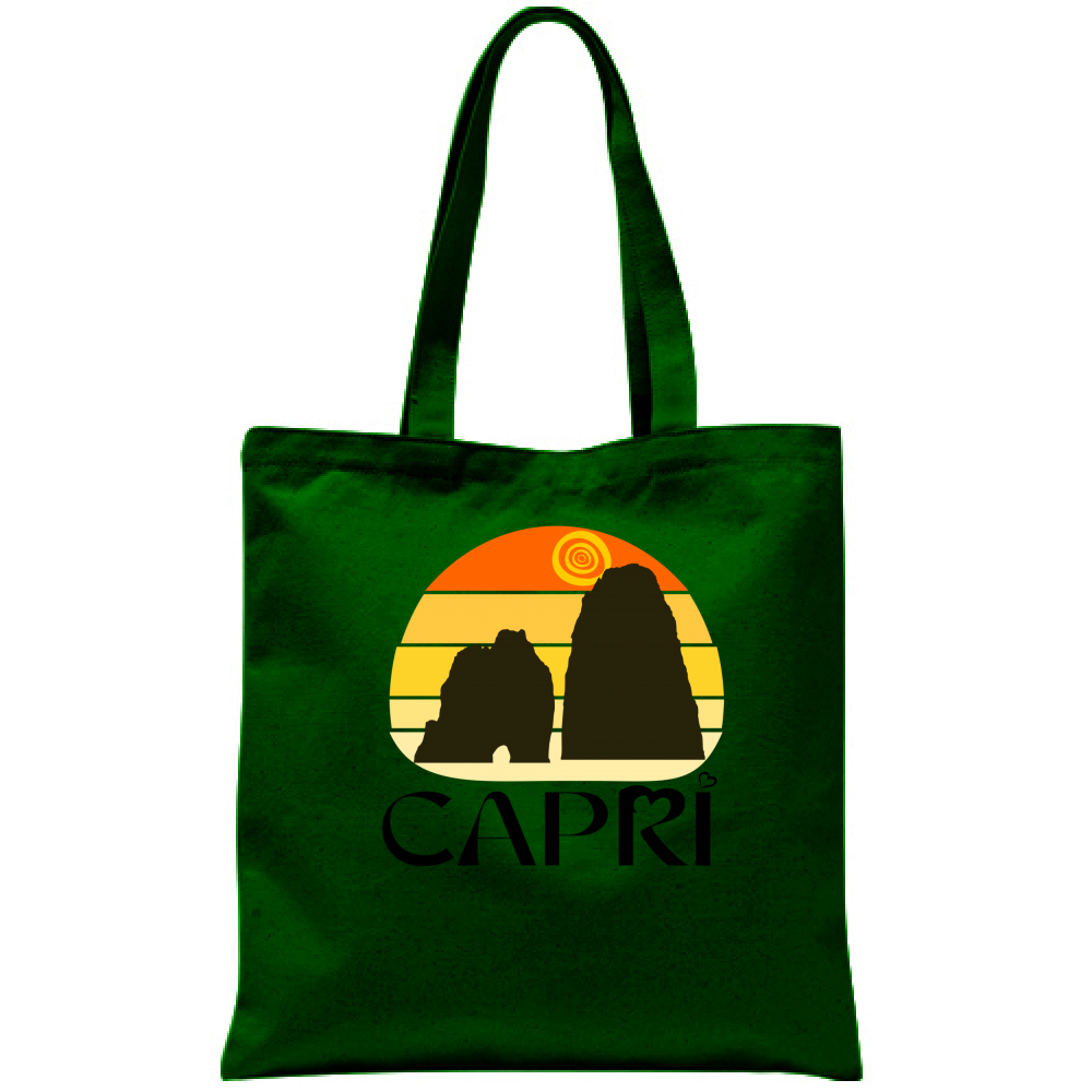 Borsa CAPRI TRAMONTO VINTAGE SCRITTA NERA