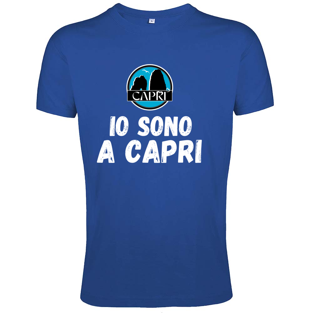 T-Shirt Men Fit I AM IN CAPRI WHITE WRITING