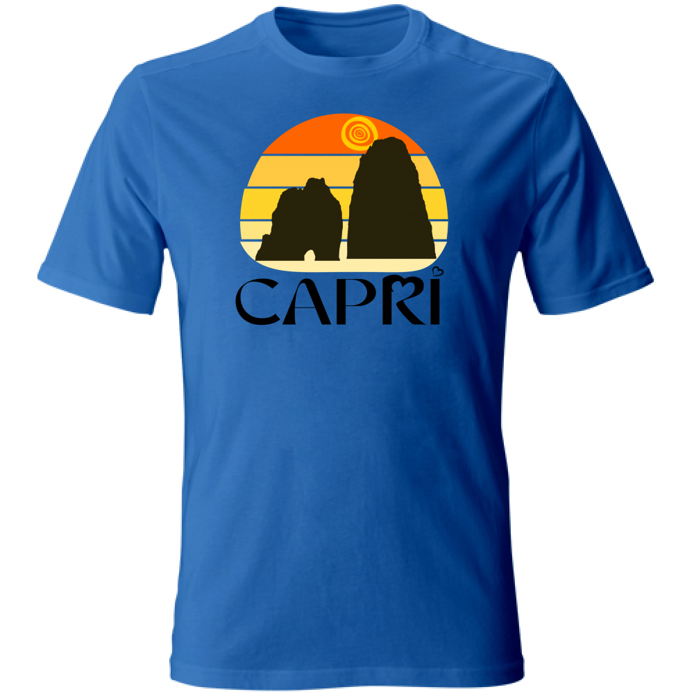 Unisex Large T-Shirt CAPRI SUNSET VINTAGE BLACK WRITING
