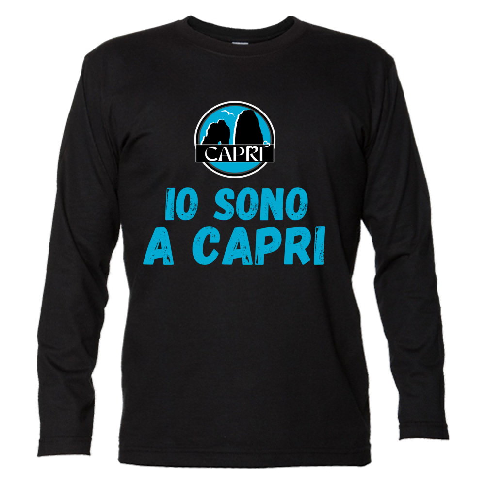 Unisex Long Sleeve T-Shirt I AM IN CAPRI BLUE WRITING