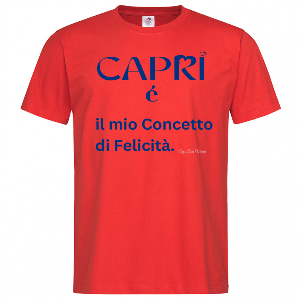 T-Shirt Men Premium Capri é il mio concetto di Felicità scritta Blue