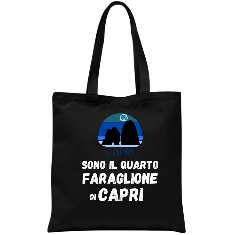 Bag I AM THE FOURTH FARAGLIONE OF CAPRI WHITE WRITING