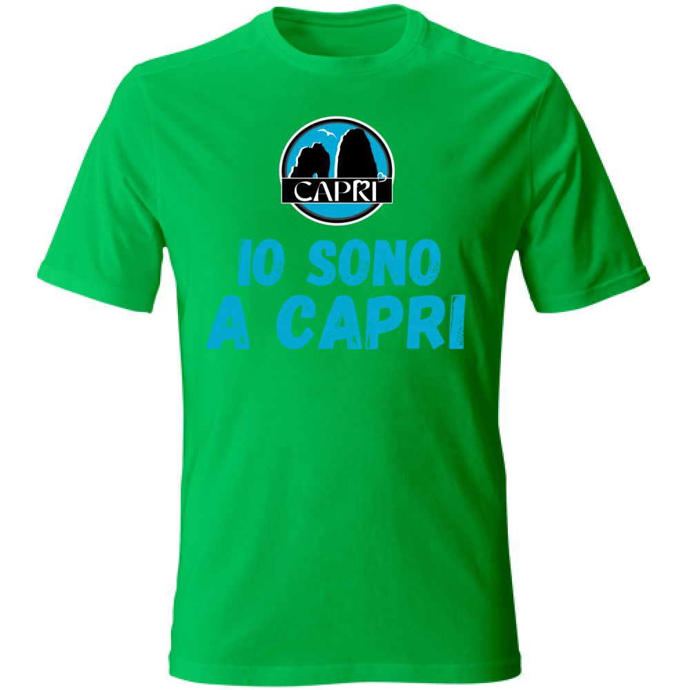 T-Shirt Unisex IO SONO A CAPRI SCRITTA AZZURRA