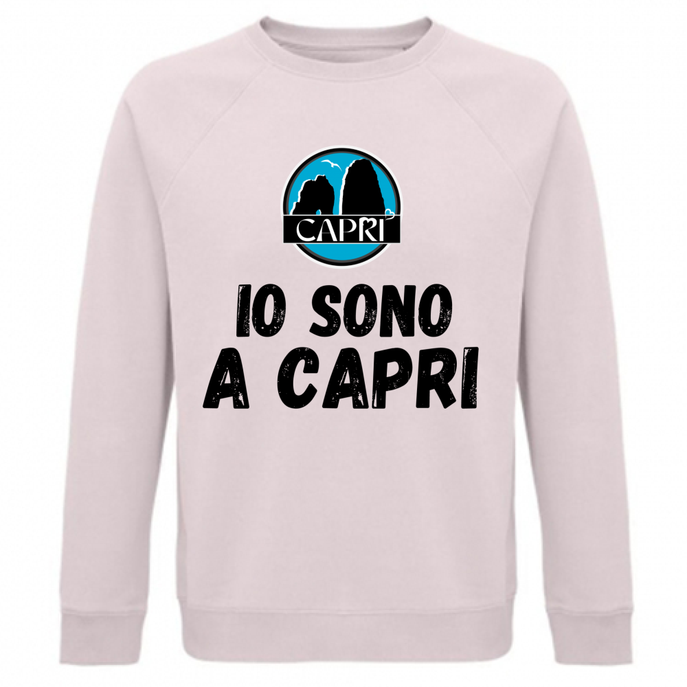 Felpa Unisex Organica IO SONO A CAPRI SCRITTA NERA