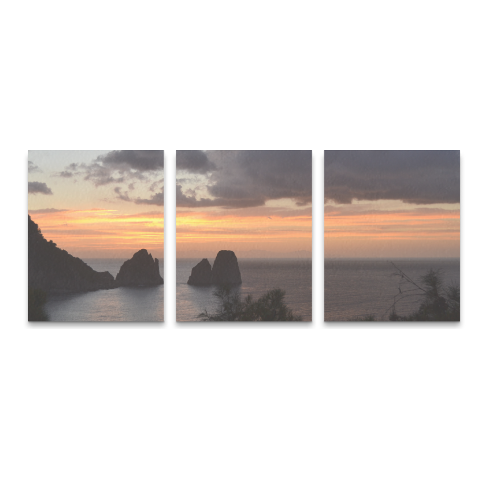 Canvas 3 Pannelli Telaio Capri Morning Symphony
