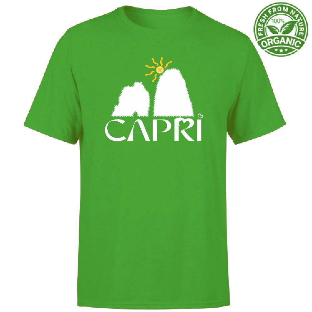 T-Shirt Unisex Organic CAPRI HAPPY FARAGLIONI WHITE