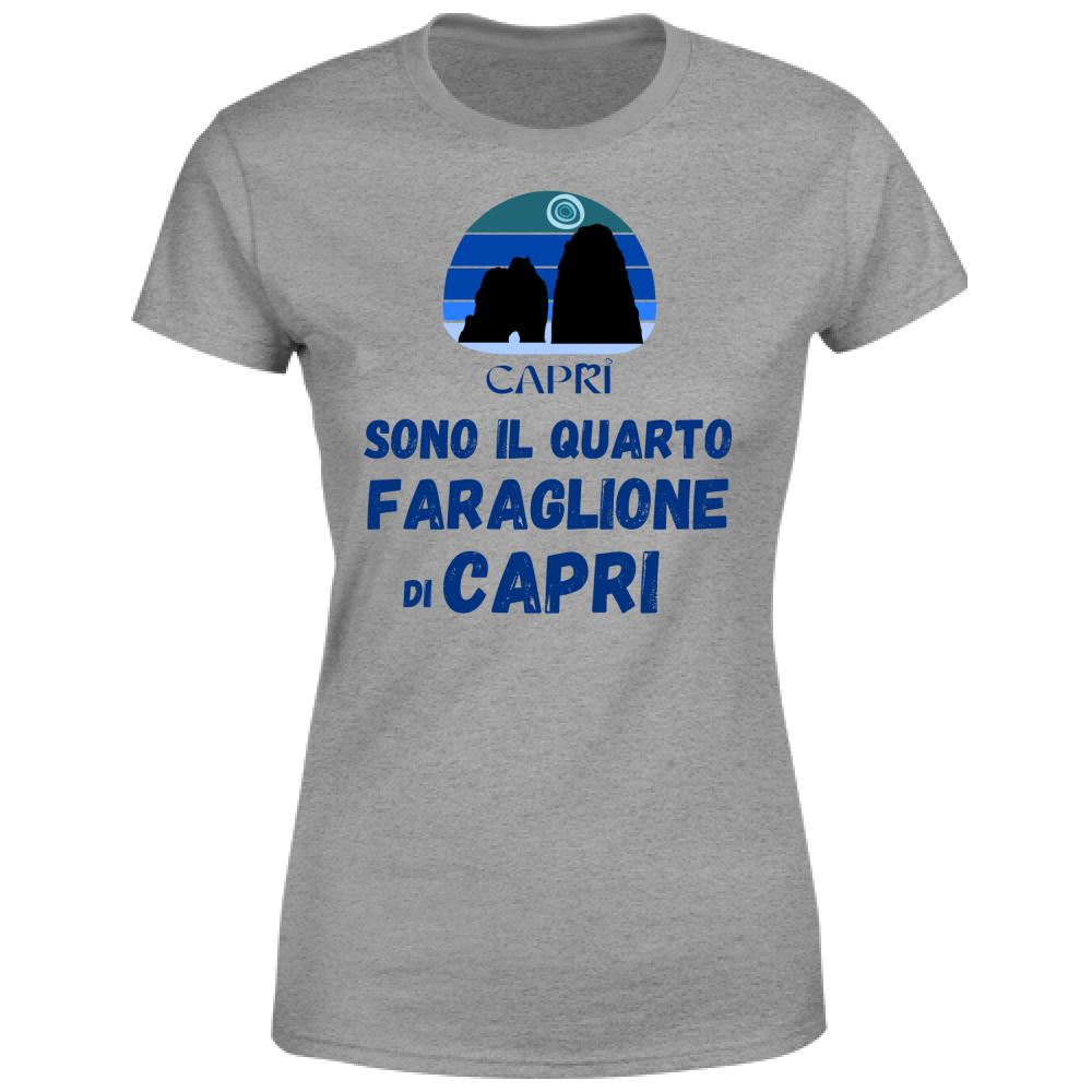 T-Shirt Donna SONO IL QUARTO FARAGLIONE DI CAPRI SCRITTA BLUE