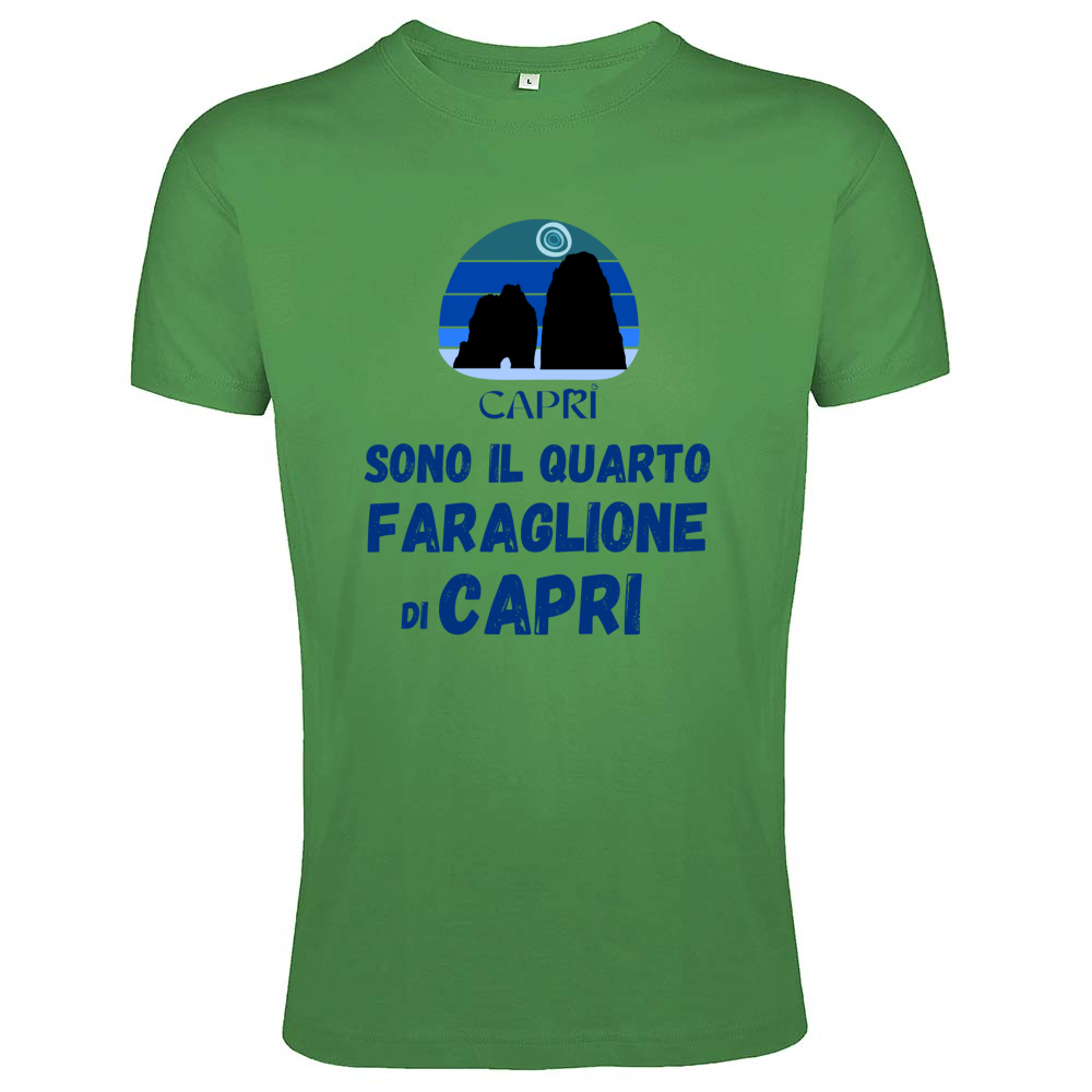 T-Shirt Men Fit SONO IL QUARTO FARAGLIONE DI CAPRI SCRITTA BLUE