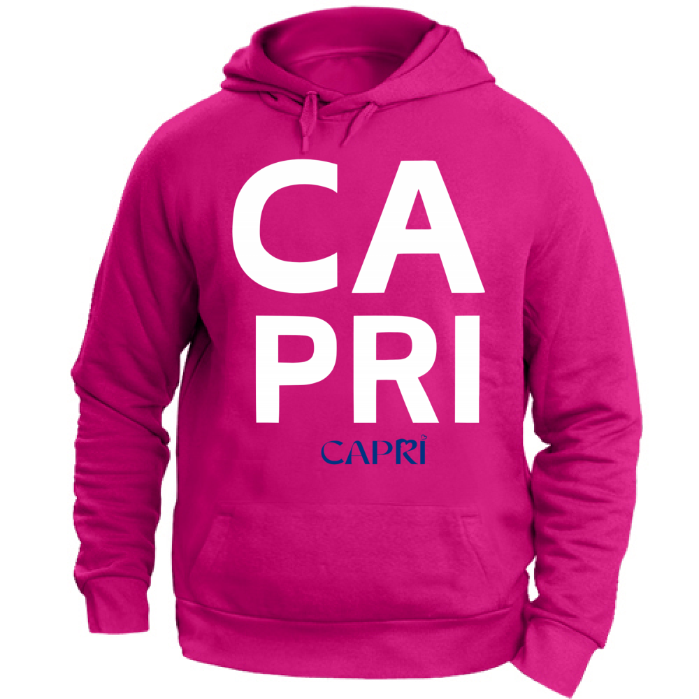 Felpa Unisex con Cappuccio CAPRI DESIGN SCRITTA BIANCA