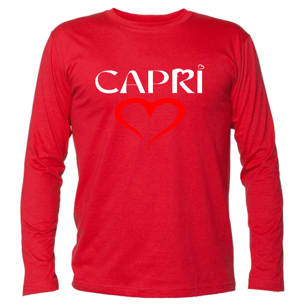 Unisex Long Sleeve T-Shirt HEART CAPRI RED