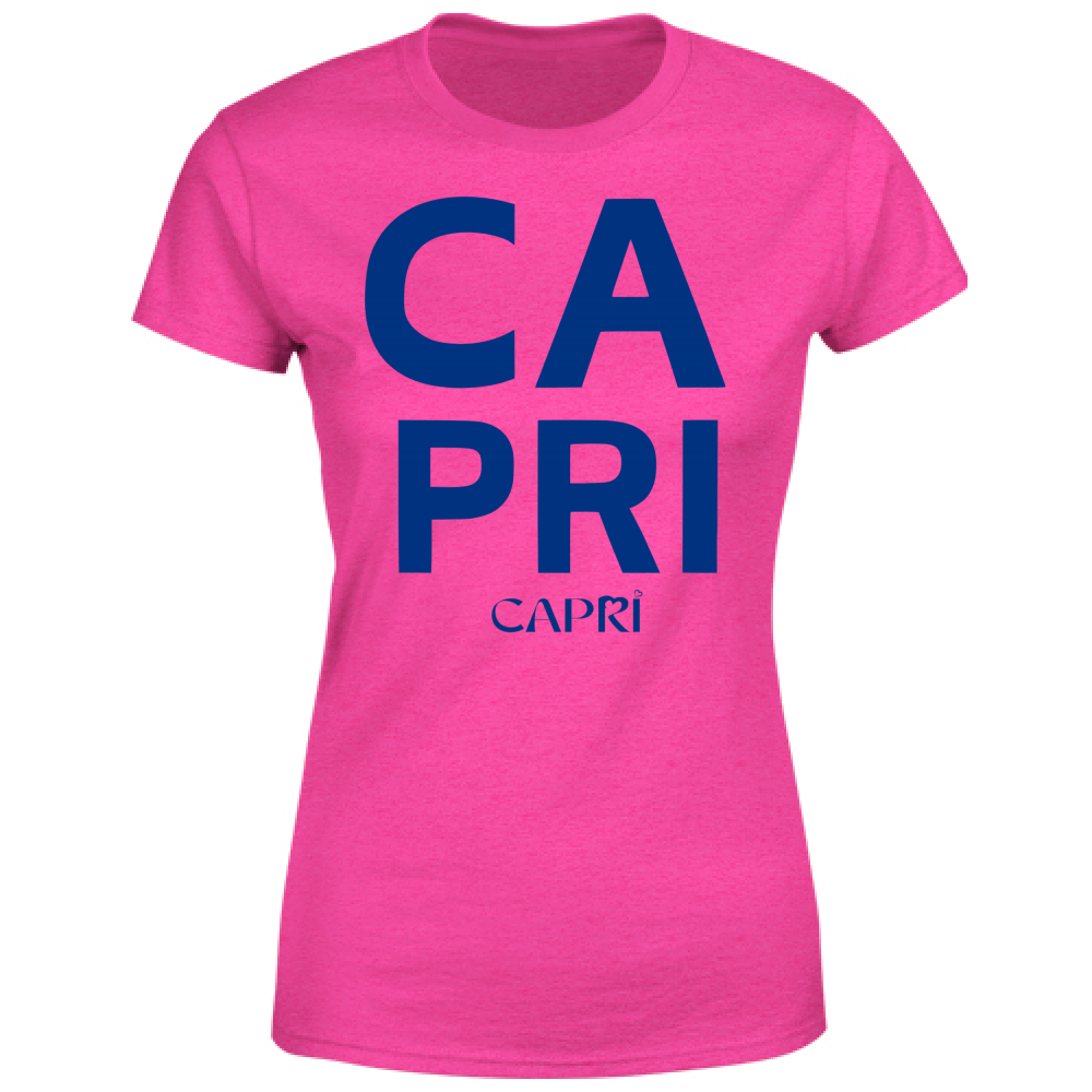 T-Shirt Donna CAPRI DESIGN SCRITTA BLUE