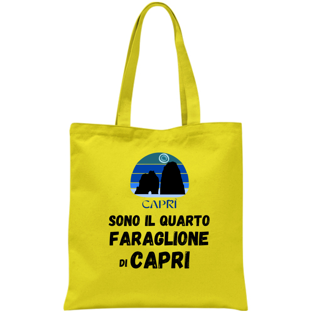 Bag I AM THE FOURTH FARAGLIONE OF CAPRI BLACK WRITING