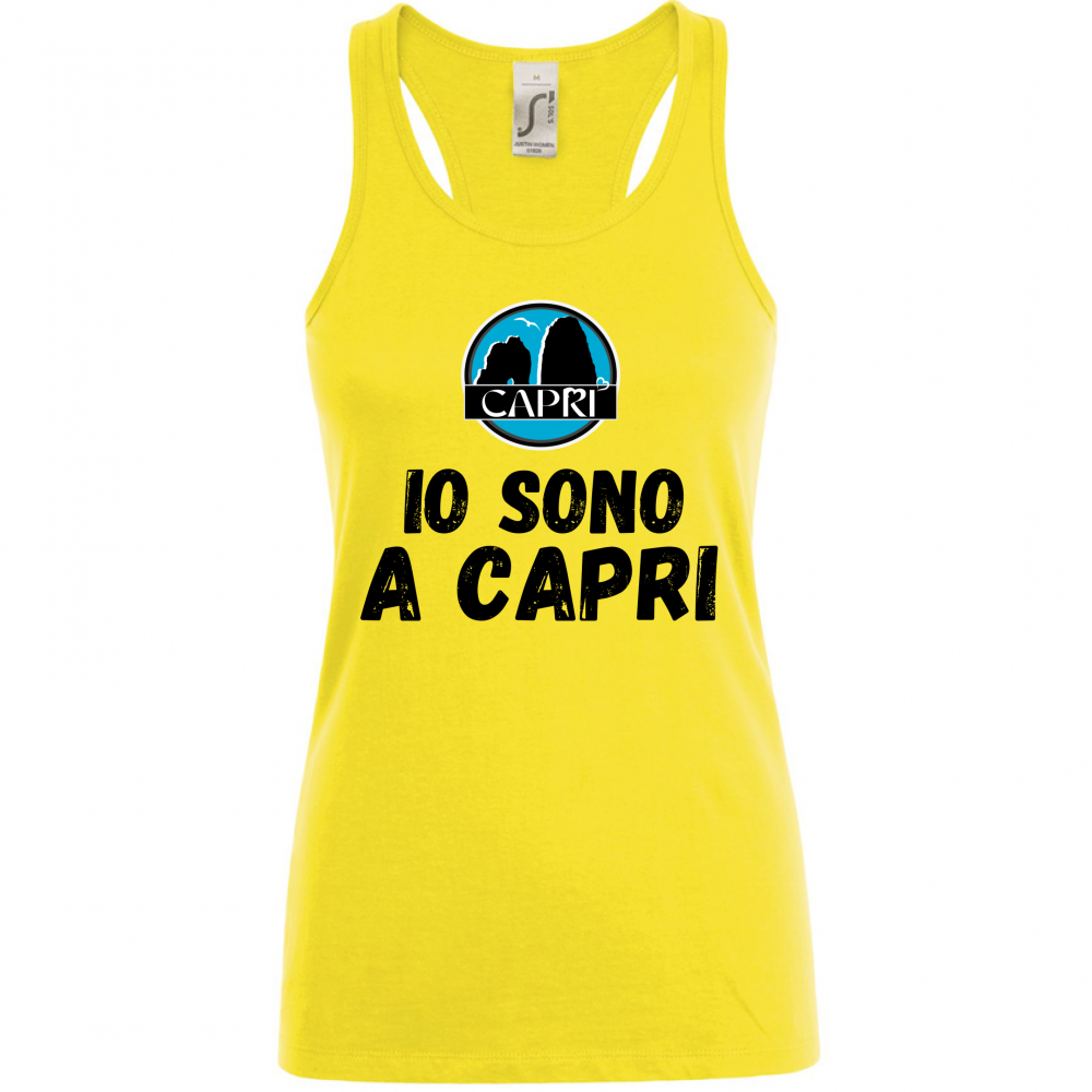 Canotta Donna IO SONO A CAPRI SCRITTA NERA