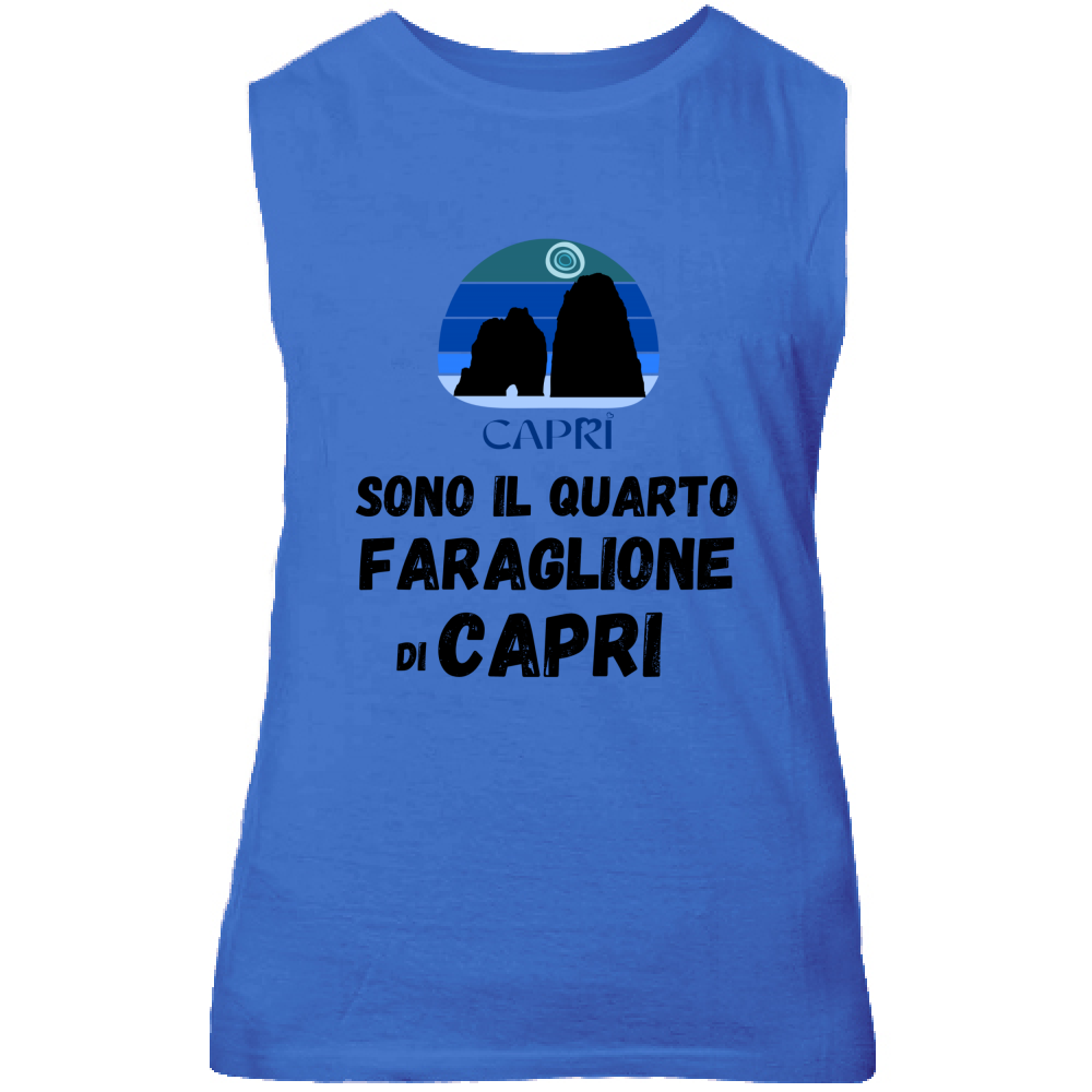 Canotta Unisex SONO IL QUARTO FARAGLIONE DI CAPRI SCRITTA NERA