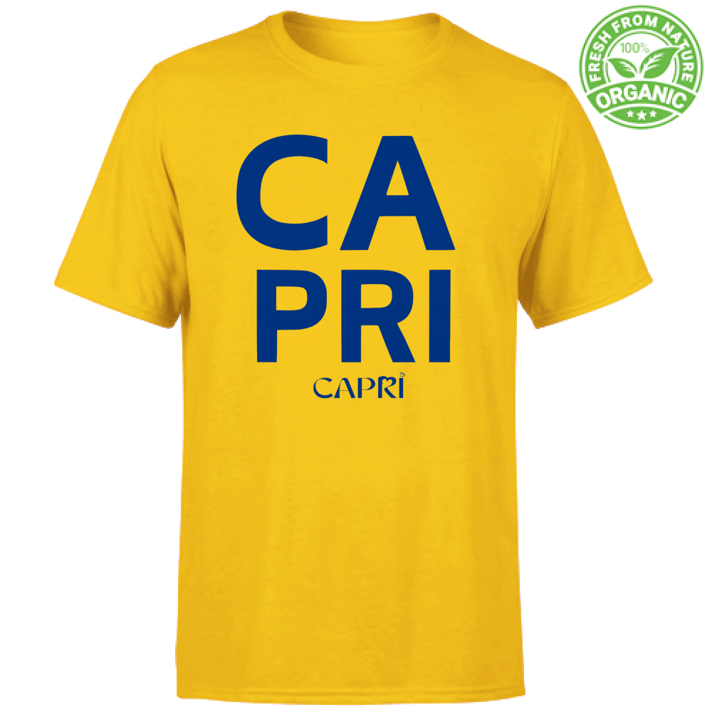 T-Shirt Unisex Organic CAPRI DESIGN SCRITTA BLUE