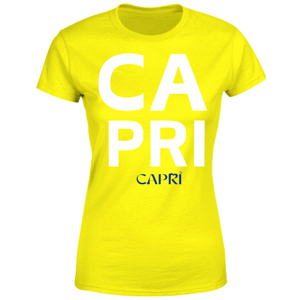 T-Shirt Donna CAPRI DESIGN SCRITTA BIANCA