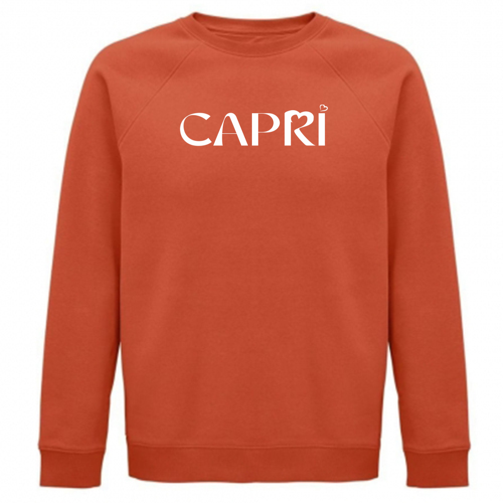 Unisex Organic Sweatshirt CAPRI MINIMAL WHITE WRITING